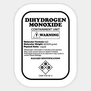 Dihydrogen Monoxide Sticker